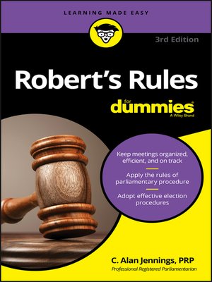 cover image of Robert's Rules for Dummies